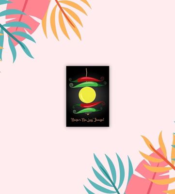 Nazar Na Lag Jaye Nimbu Mirchi Wooden Fridge Magnet Sticker Nazar Battu Home & Kitchen Decor Magnet